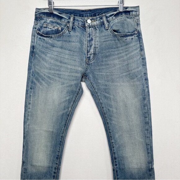 MNML Mens 32 Washed Slim Fit Double Knee Jeans - Picture 2 of 13